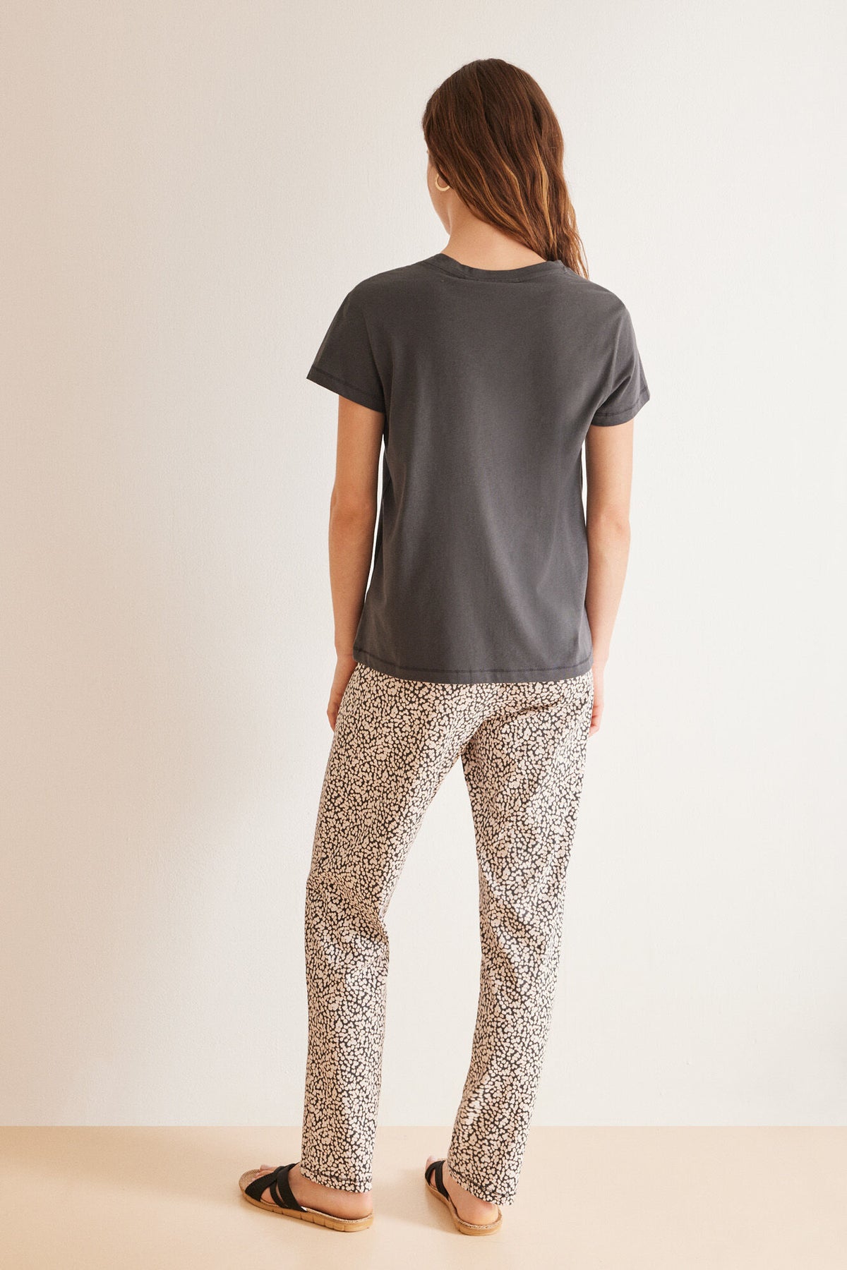 Long 100% cotton grey Stitch pyjamas - Charcoal Grey