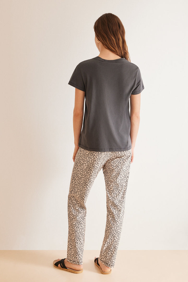 Long 100% cotton grey Stitch pyjamas - Charcoal Grey