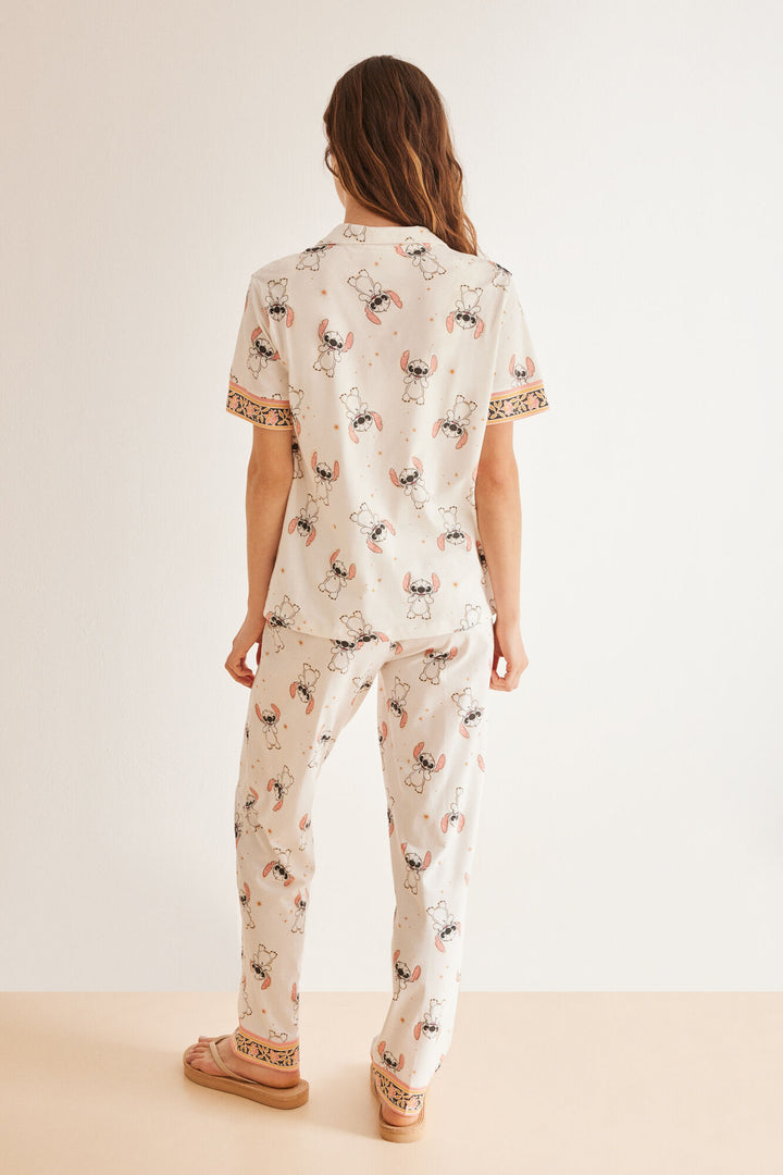 Classic 100% cotton Stitch pyjamas - White Print