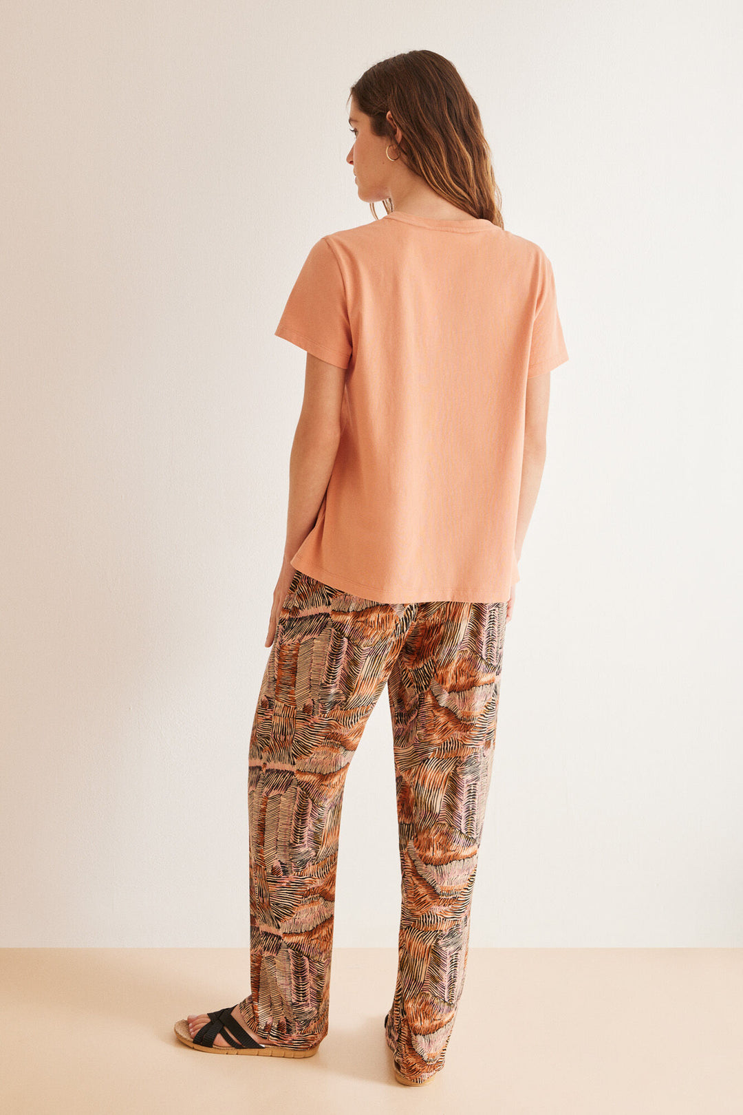 Long 100% cotton ochre Minnie pyjamas - Orange