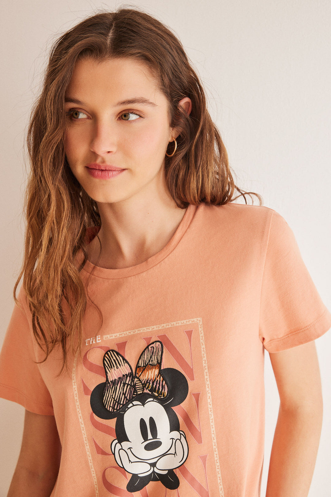 Long 100% cotton ochre Minnie pyjamas - Orange