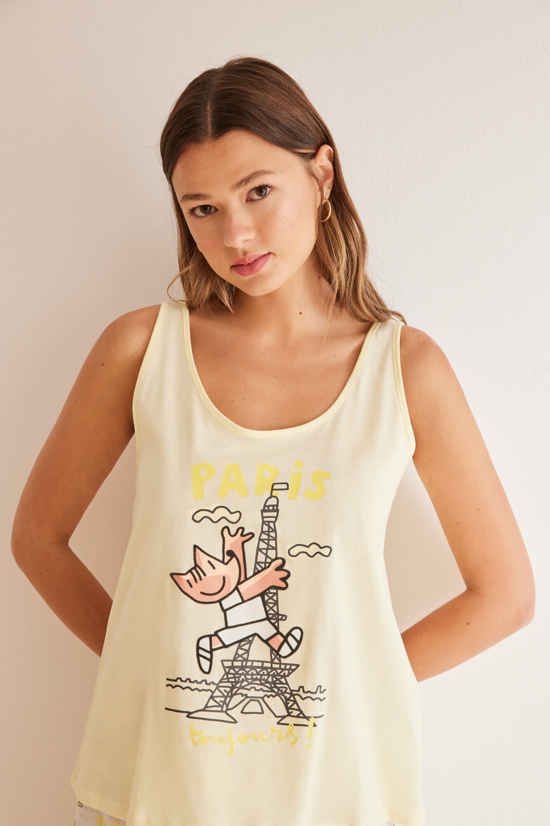 Short 100% cotton Gobi Paris pyjamas - Yellow