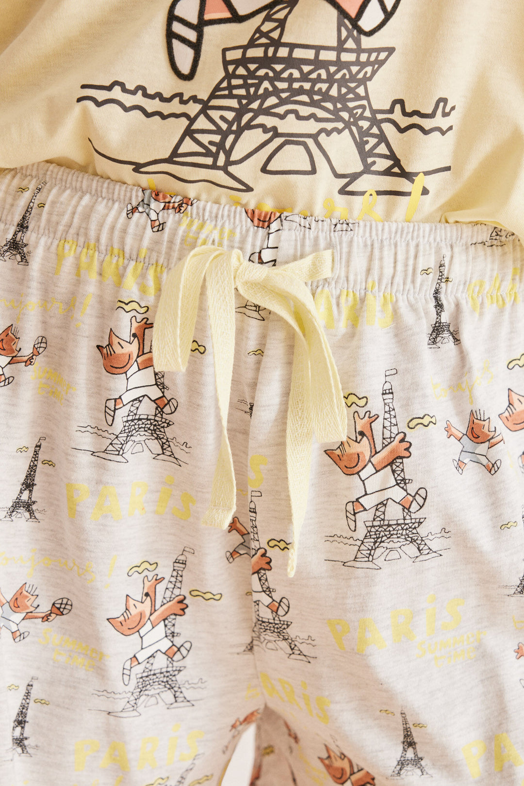 Short 100% cotton Gobi Paris pyjamas - Yellow