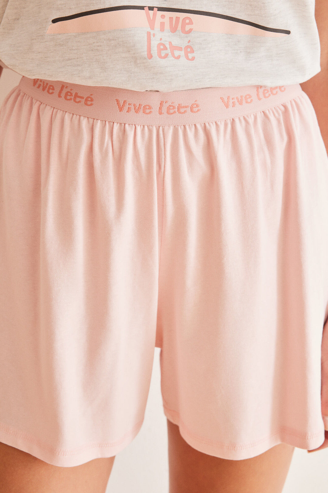 Short 100% cotton Gobi pyjamas - Light Grey Silver