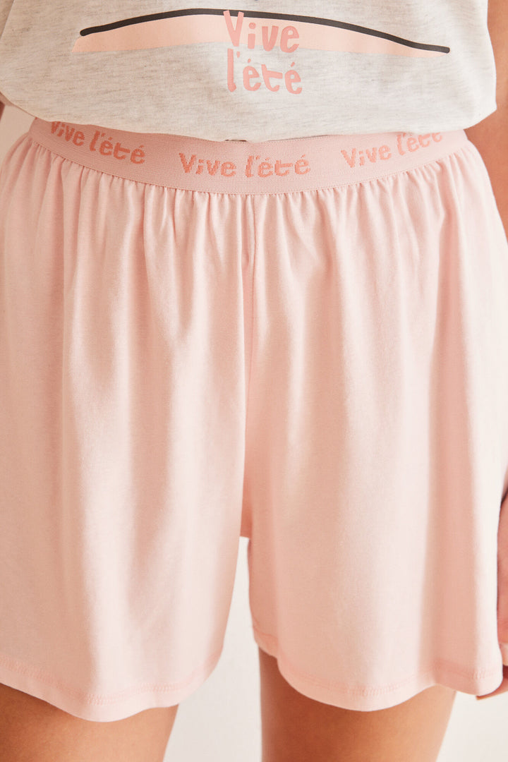 Short 100% cotton Gobi pyjamas - Light Grey Silver