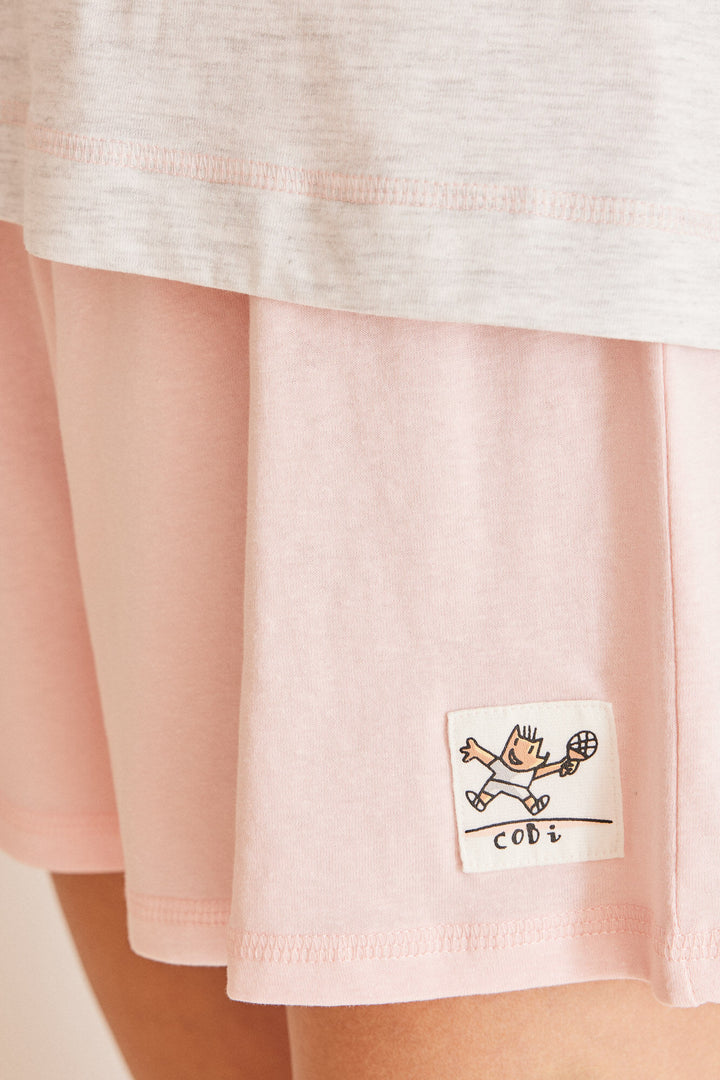 Short 100% cotton Gobi pyjamas - Light Grey Silver