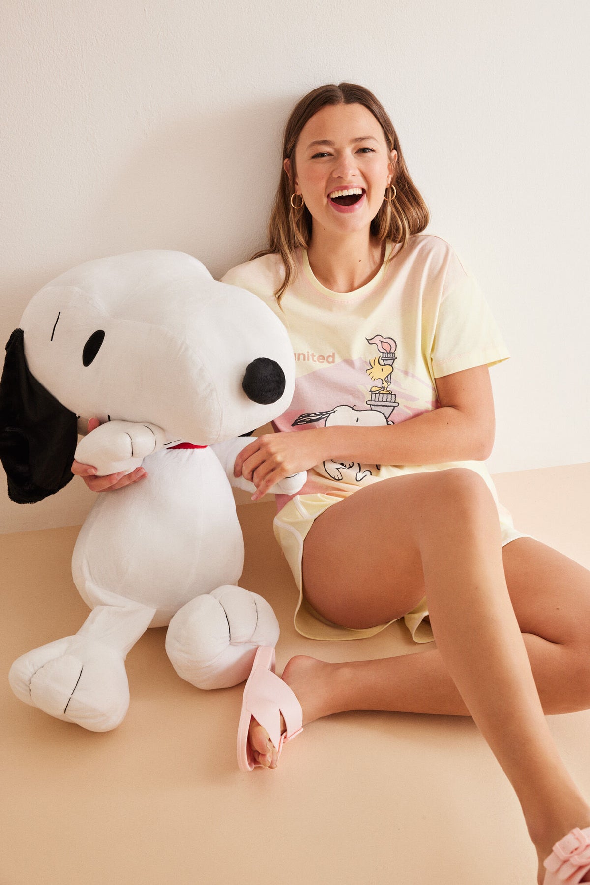 Short 100% cotton Snoopy pyjamas - Green Print