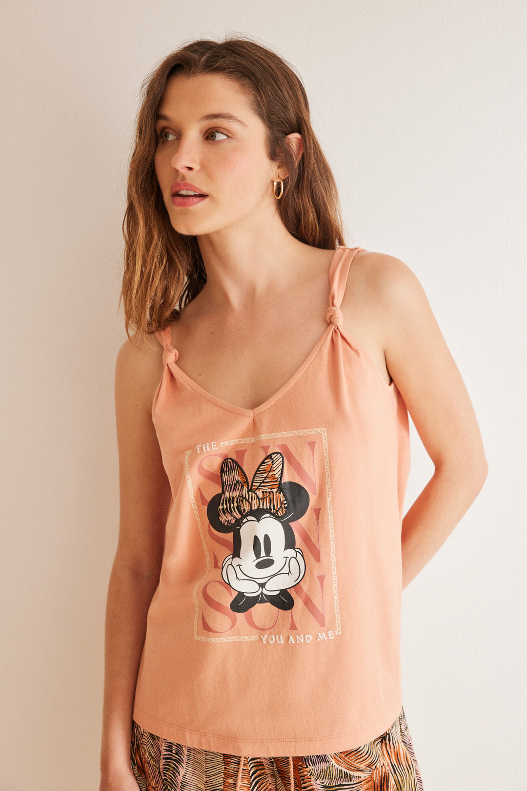Short 100% cotton ochre Minnie pyjamas - Orange