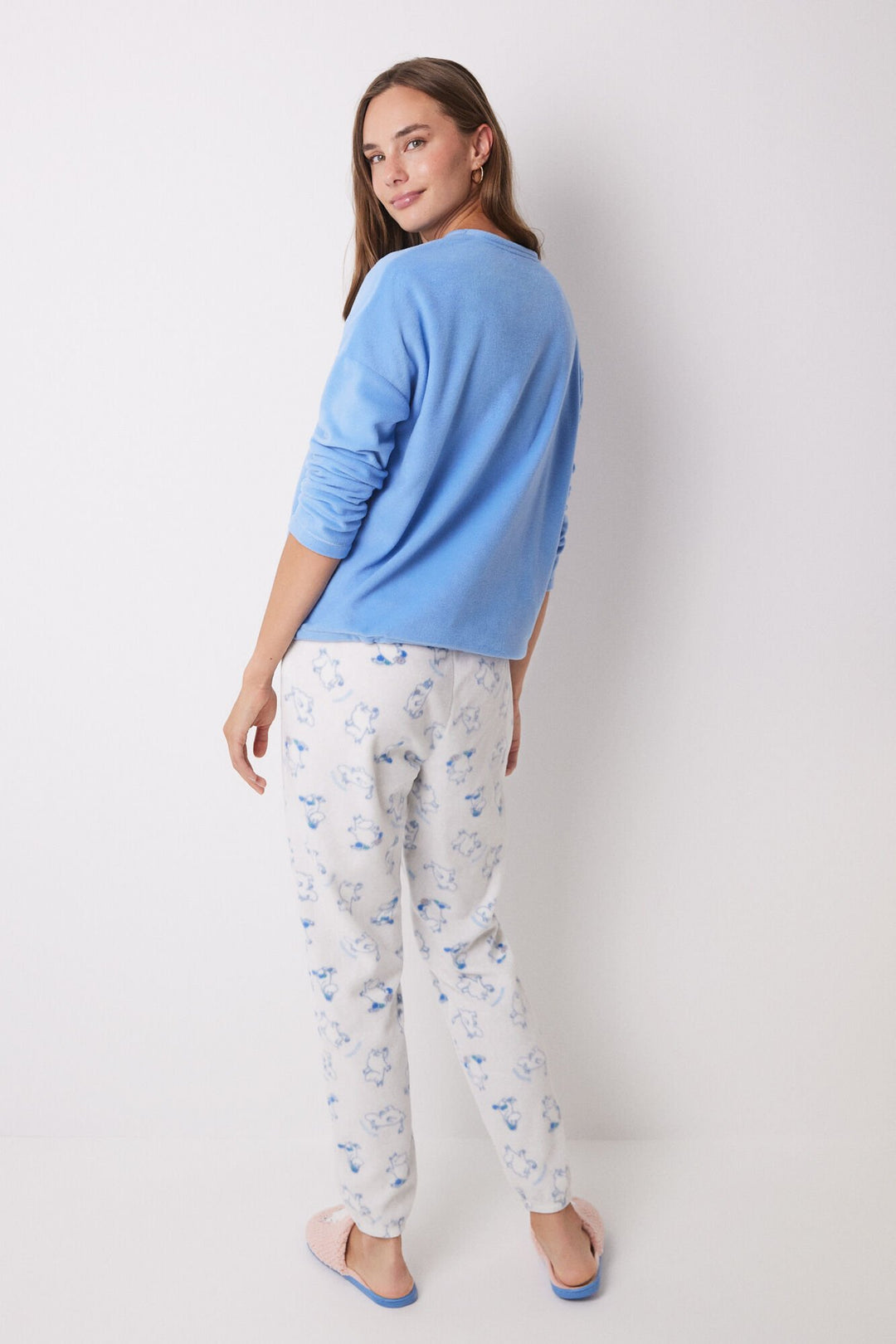 Moomin soft fleece long pyjamas - Medium Blue
