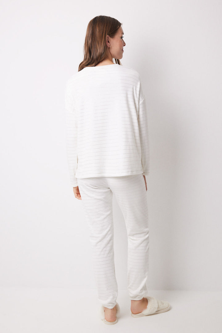 Hogwarts ivory velvet long pajamas - Ivory