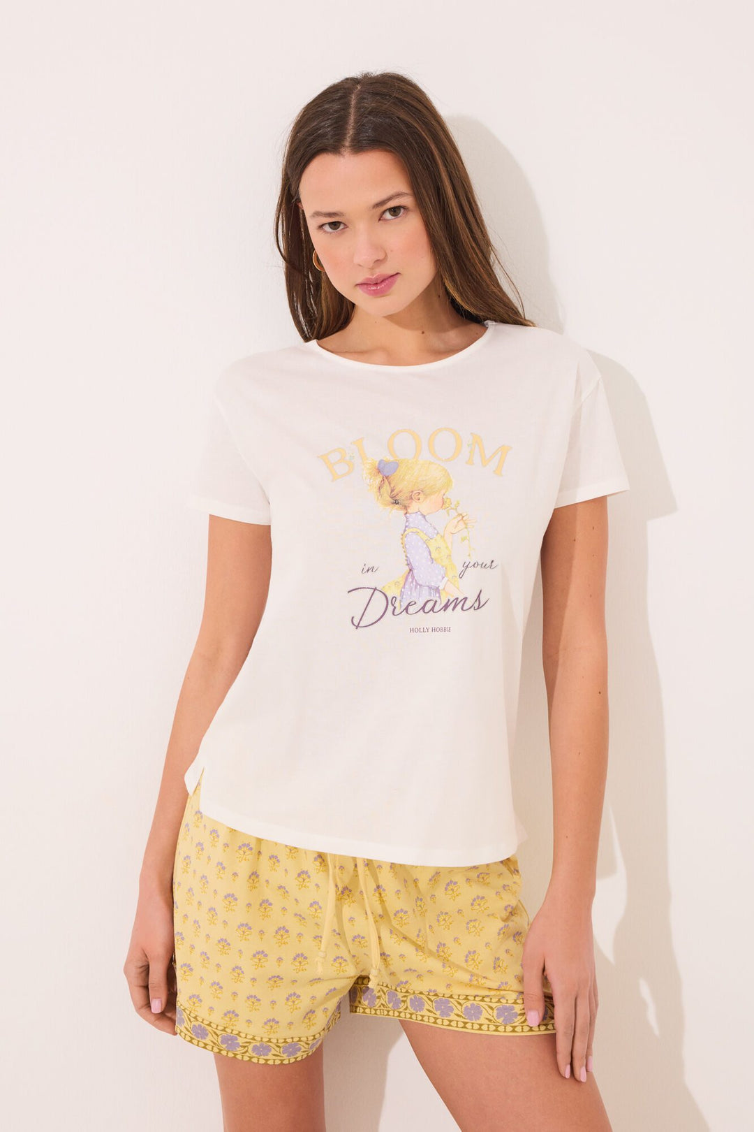 Short Sleeves Short Pant Pyjama - Ivory
