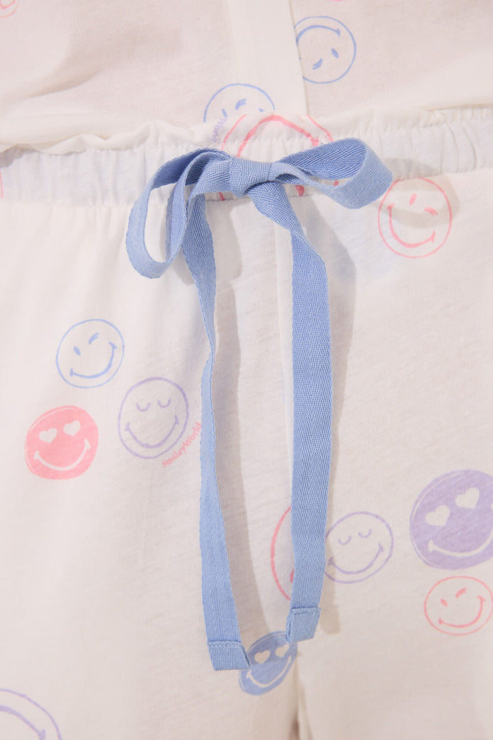 Short Sleeves Masculine Pyjama - Ivory