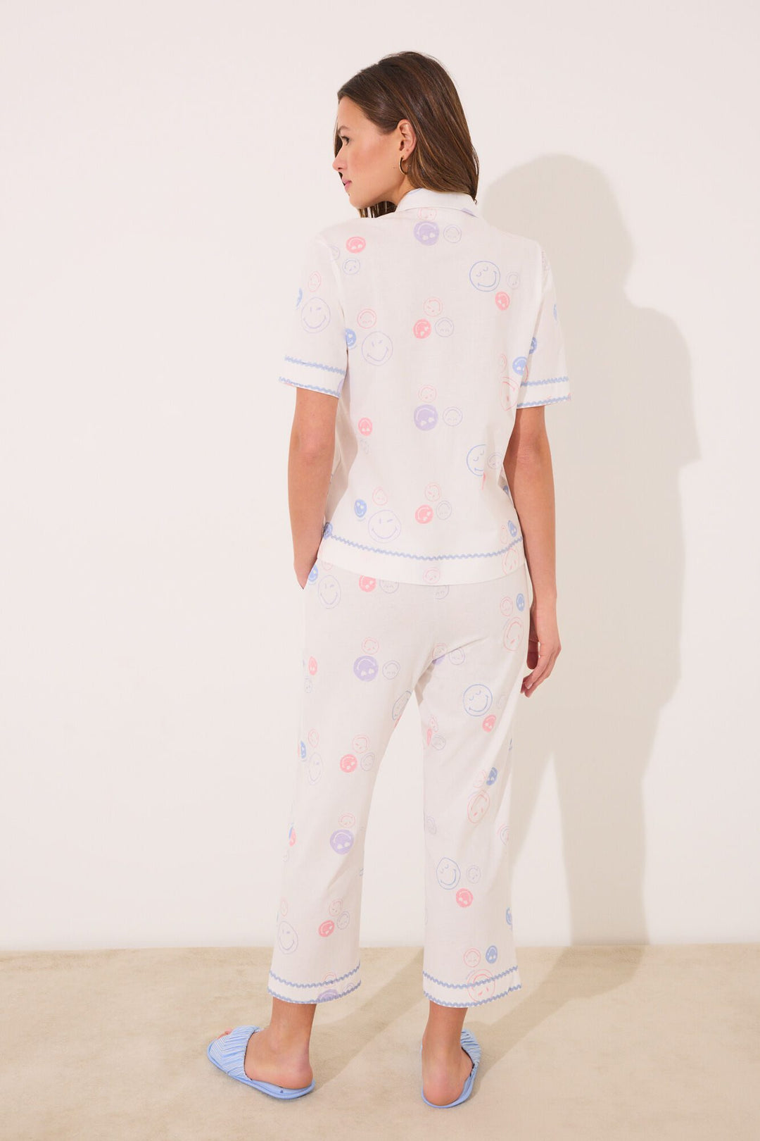 Short Sleeves Masculine Pyjama - Ivory