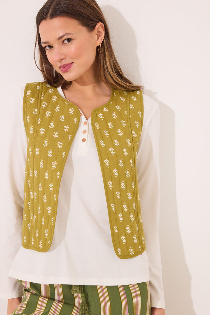 Vest - White Print