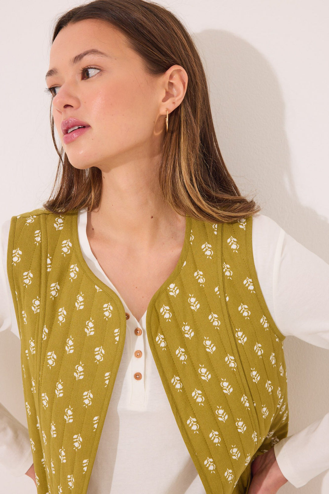 Vest - White Print