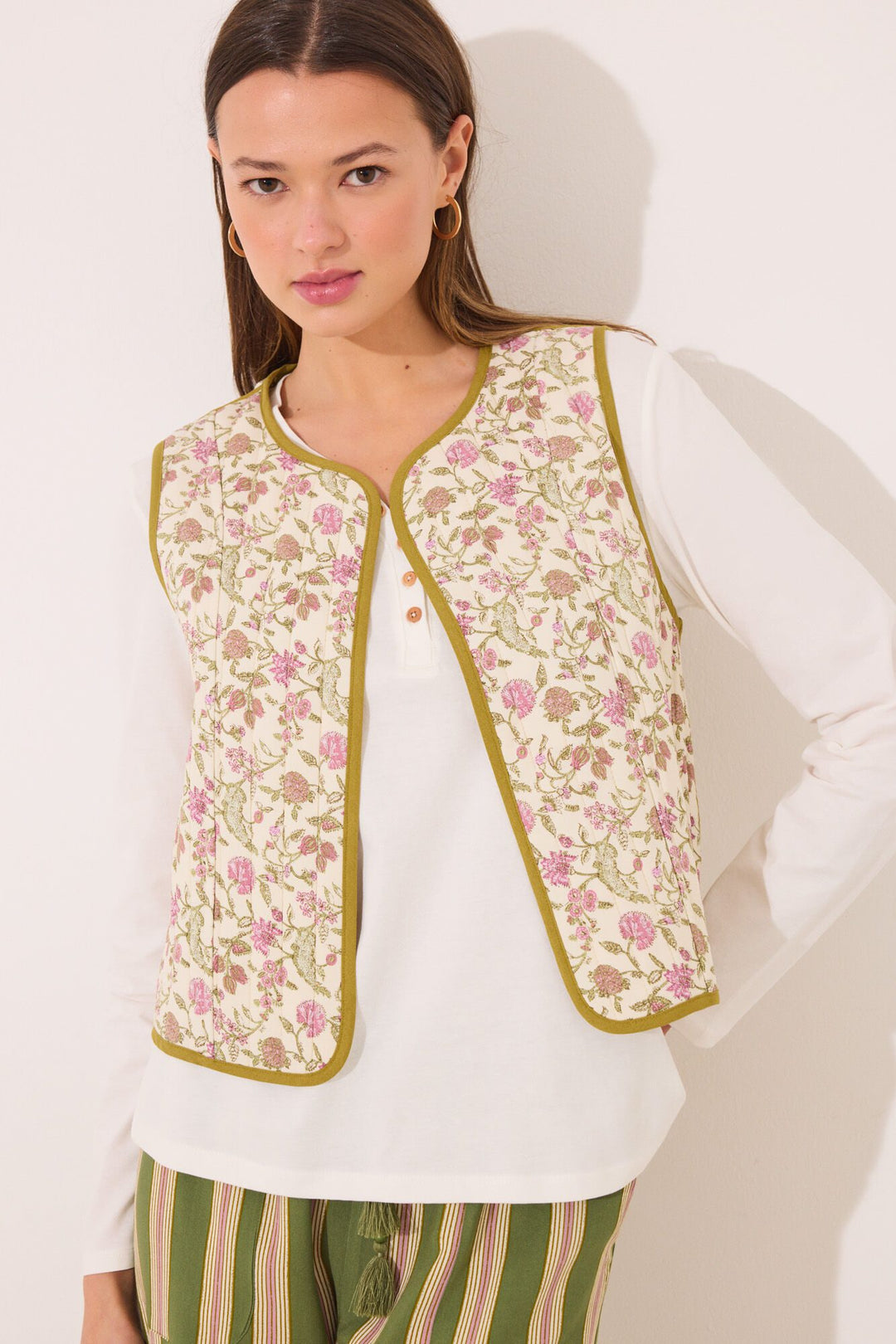 Vest - White Print