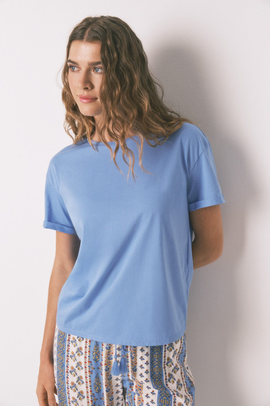 SHORT SLEEVES T SHIRT - Medium Blue