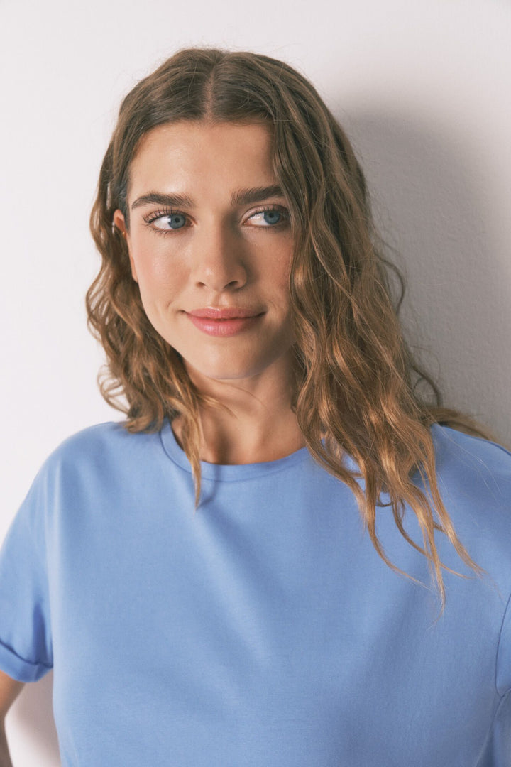 SHORT SLEEVES T SHIRT - Medium Blue