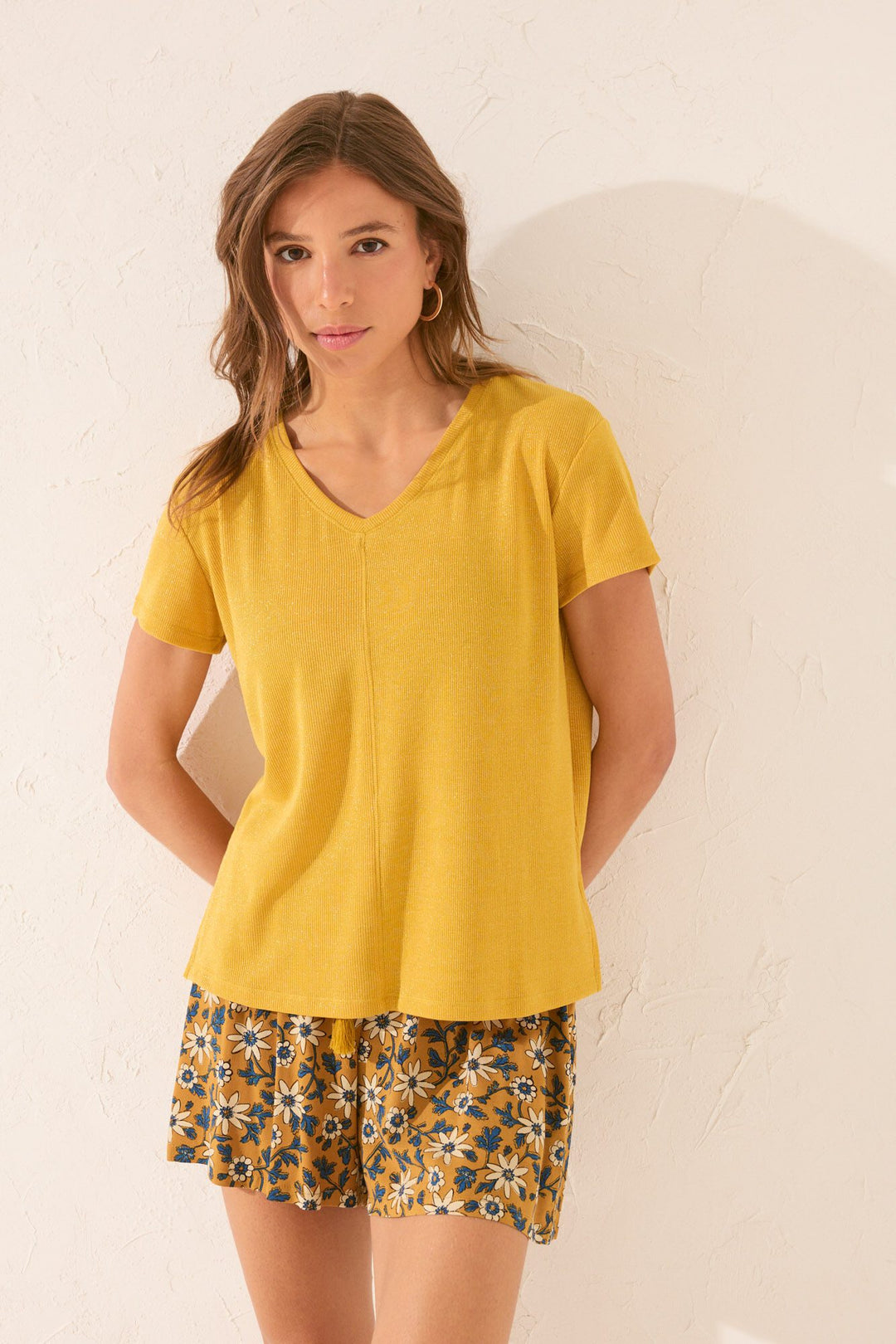 SHORT SLEEVES T SHIRT - Gold Mustard