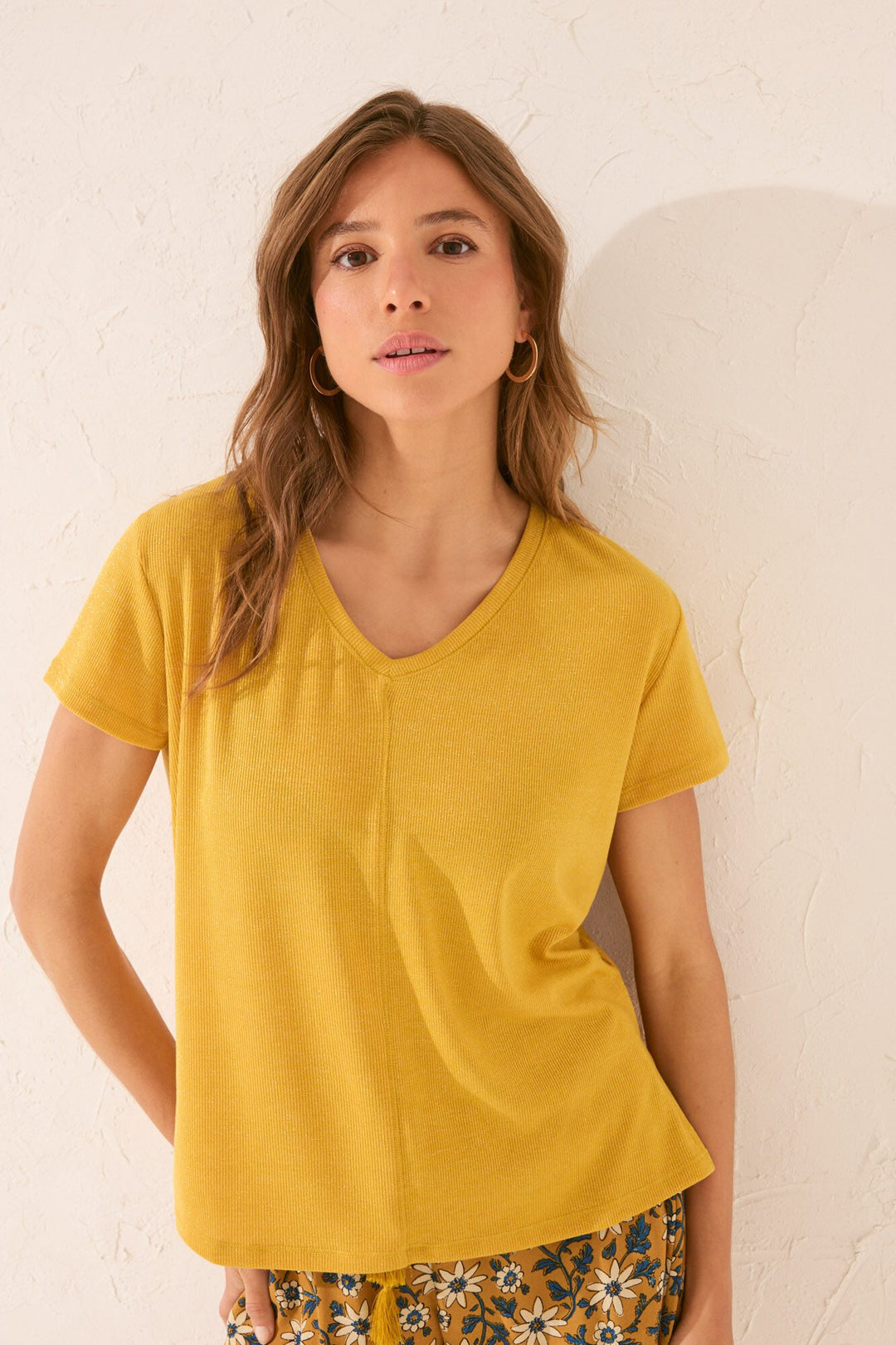 SHORT SLEEVES T SHIRT - Gold Mustard