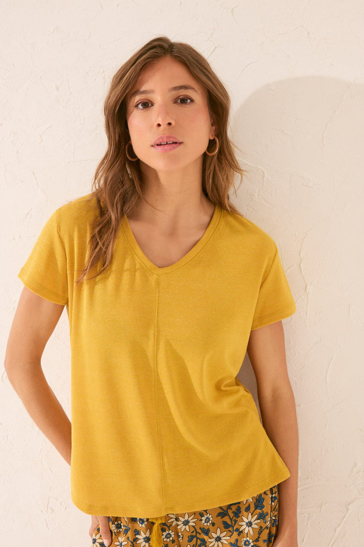 SHORT SLEEVES T SHIRT - Gold Mustard
