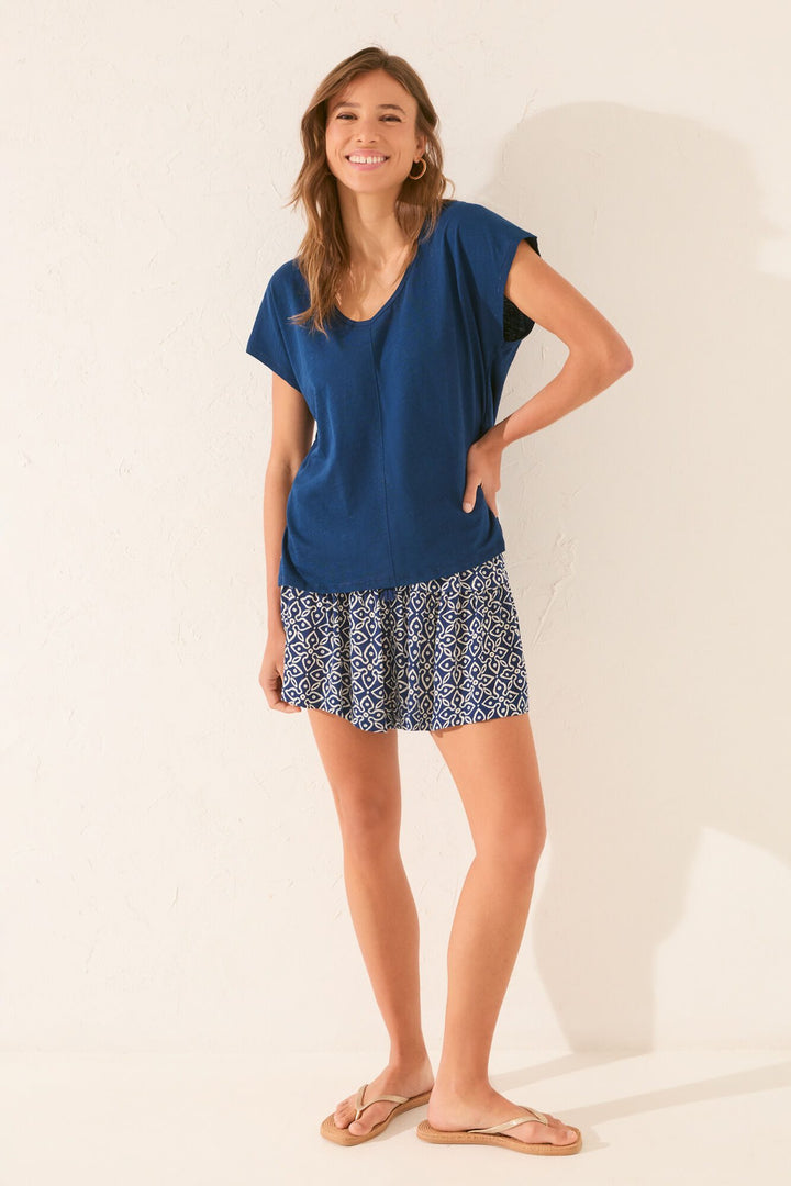 SHORT SLEEVES T SHIRT - Medium Blue