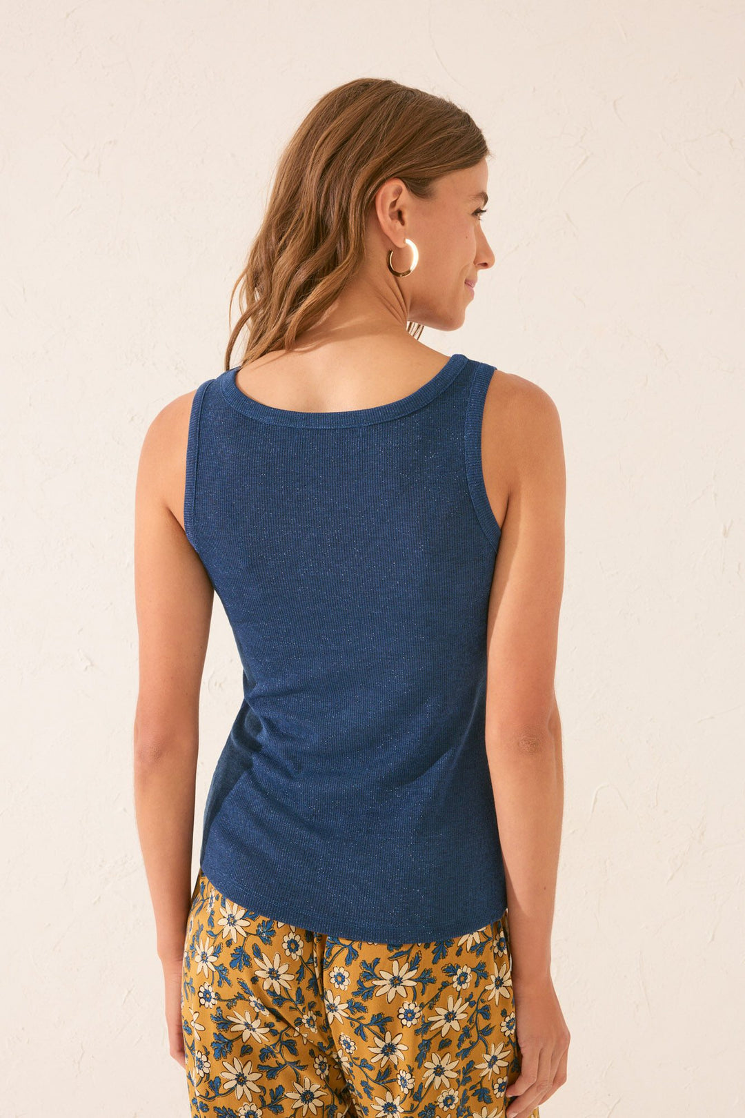 STRAPS T SHIRT - Medium Blue
