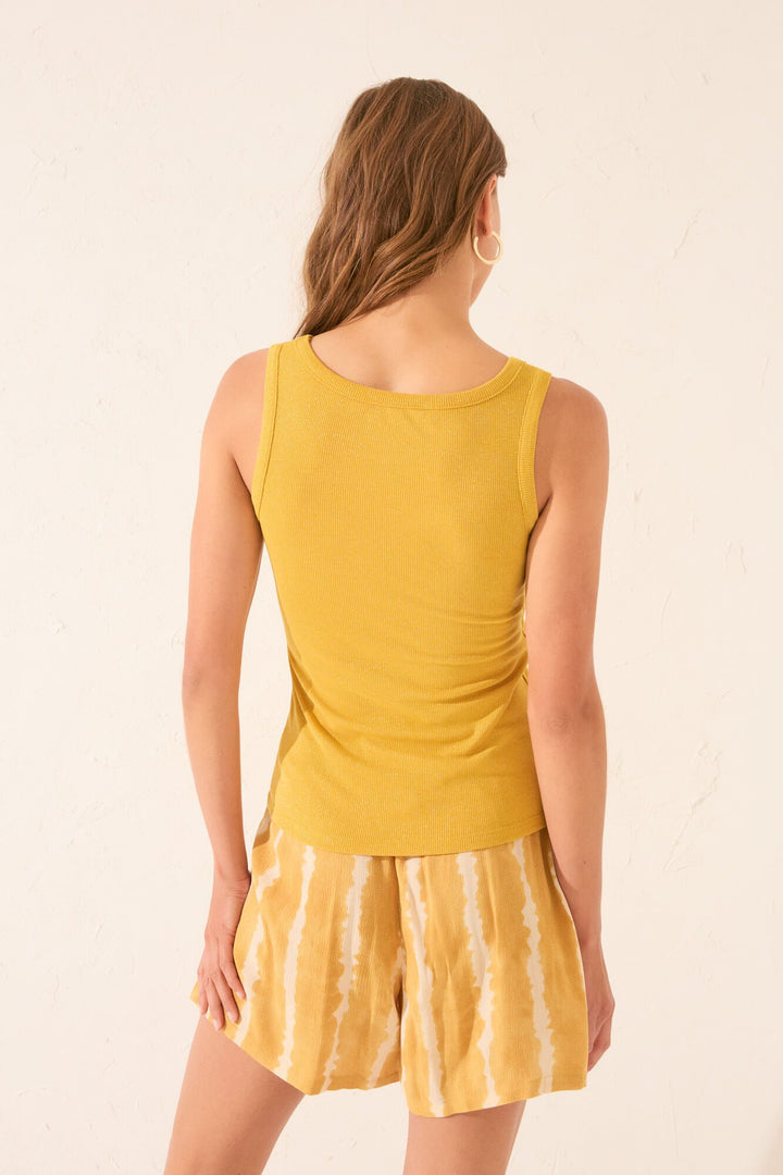 STRAPS T SHIRT - Gold Mustard