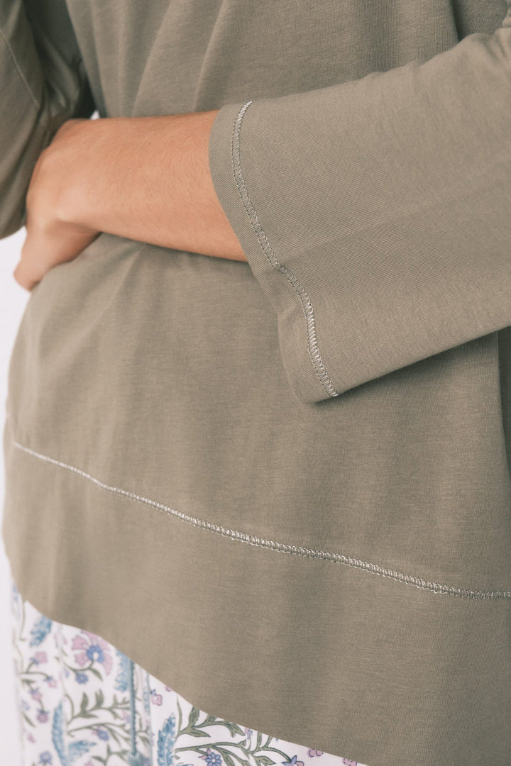 3/4 SLEEVES T SHIRT - Light Khaki