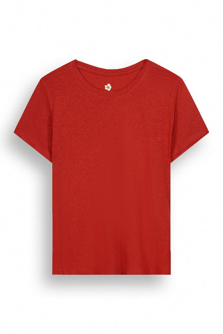 Red short-sleeved T-shirt - Orange