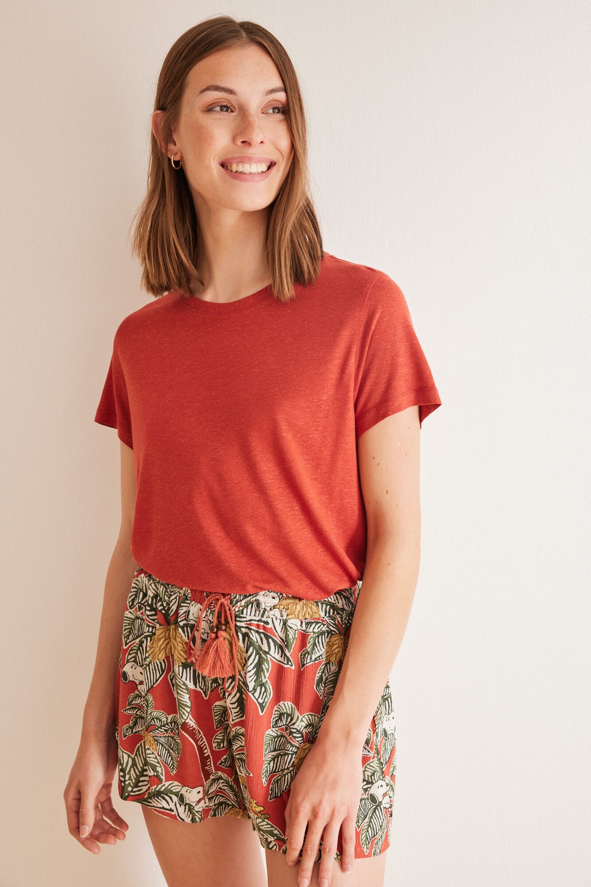 Red short-sleeved T-shirt - Orange
