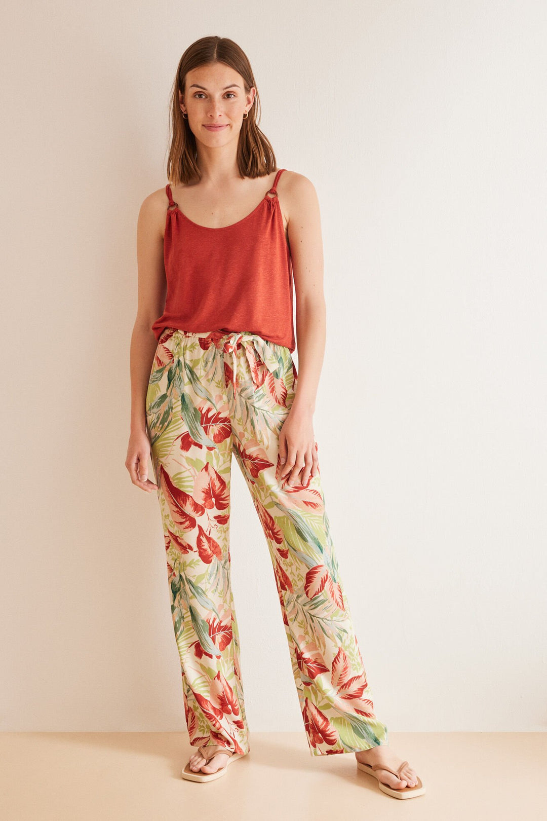 Orange linen vest top - Orange