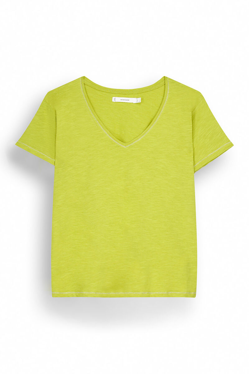 Green slub 100% cotton T-shirt - Light Khaki