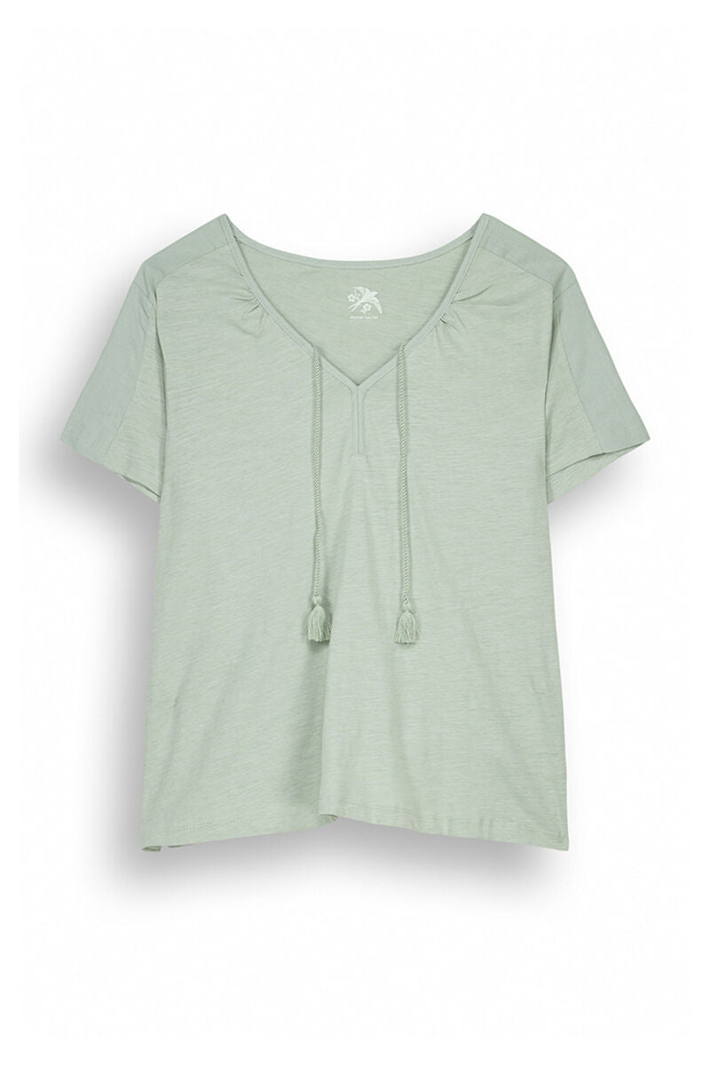 Green 100% cotton short-sleeved T-shirt - Green