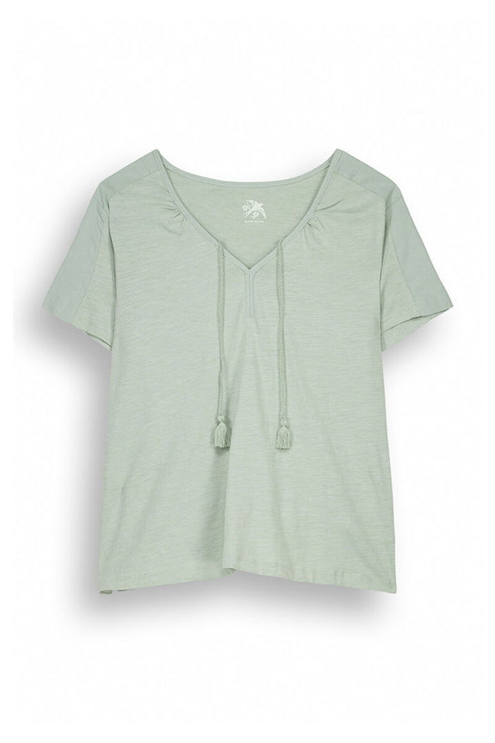 Green 100% cotton short-sleeved T-shirt - Green