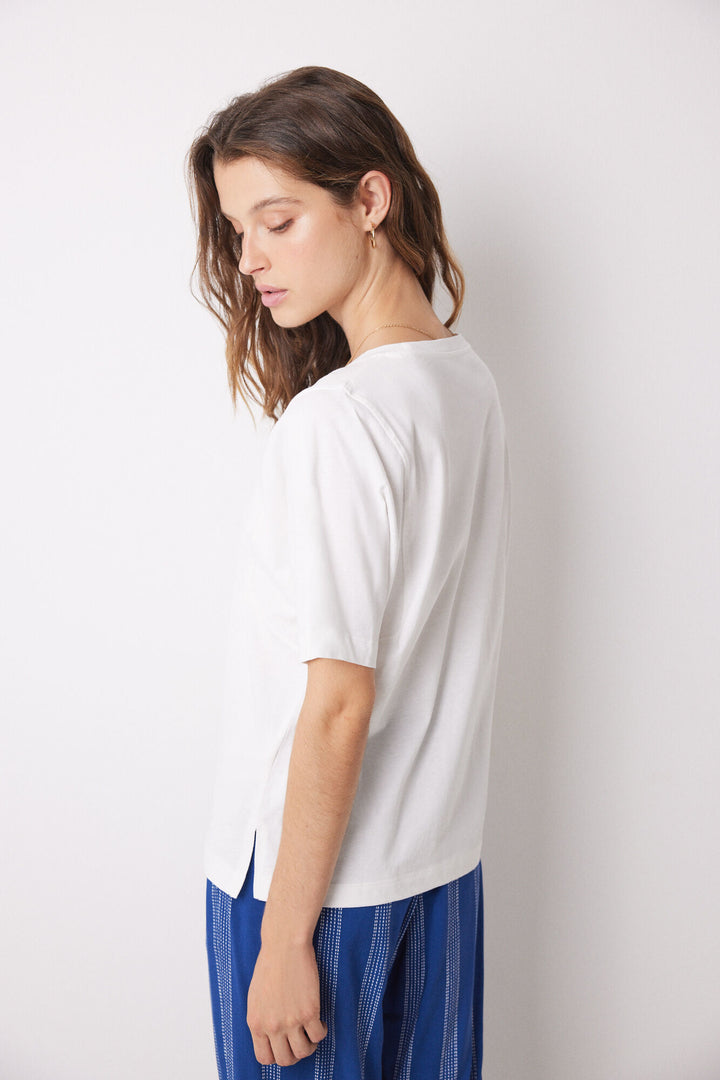 100% cotton ivory short sleeve t-shirt - Ivory