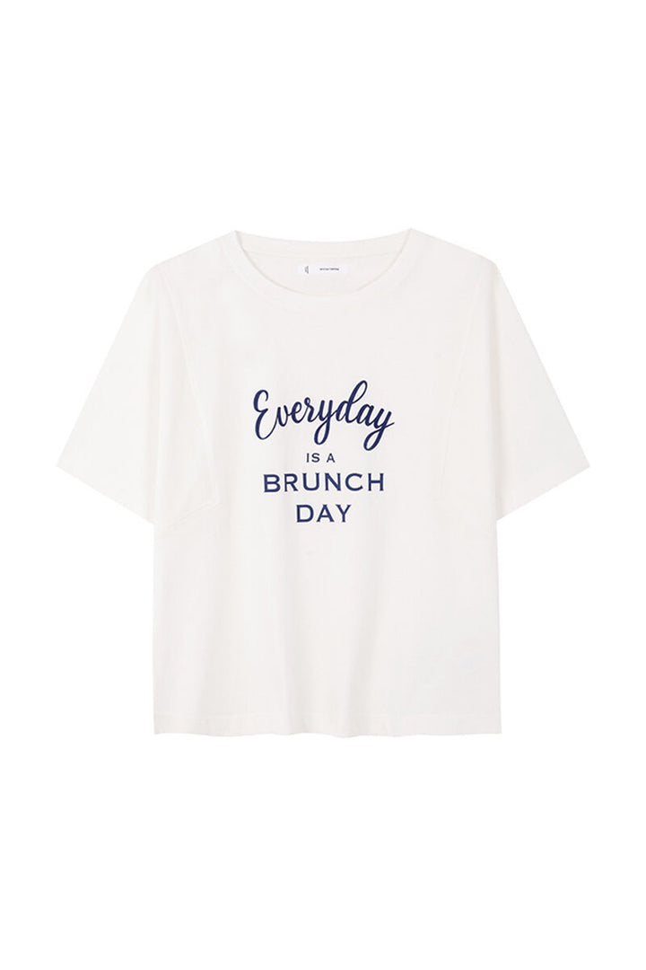 100% cotton ivory short sleeve t-shirt - Ivory