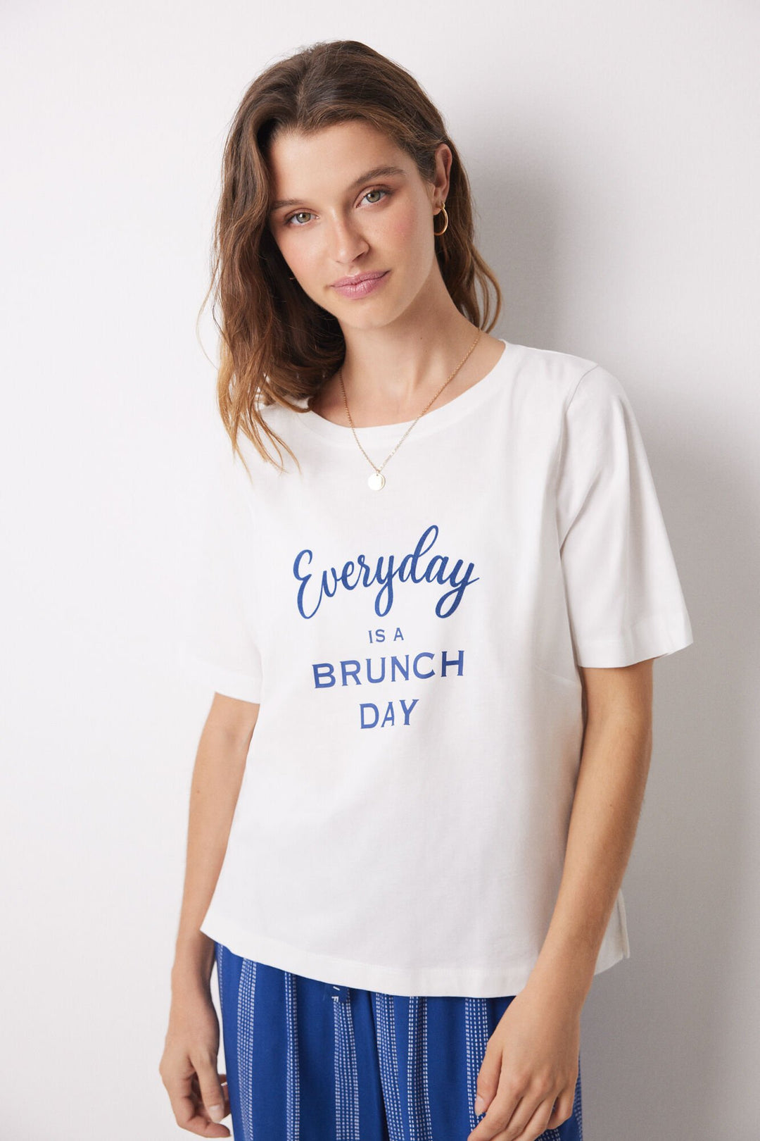 100% cotton ivory short sleeve t-shirt - Ivory