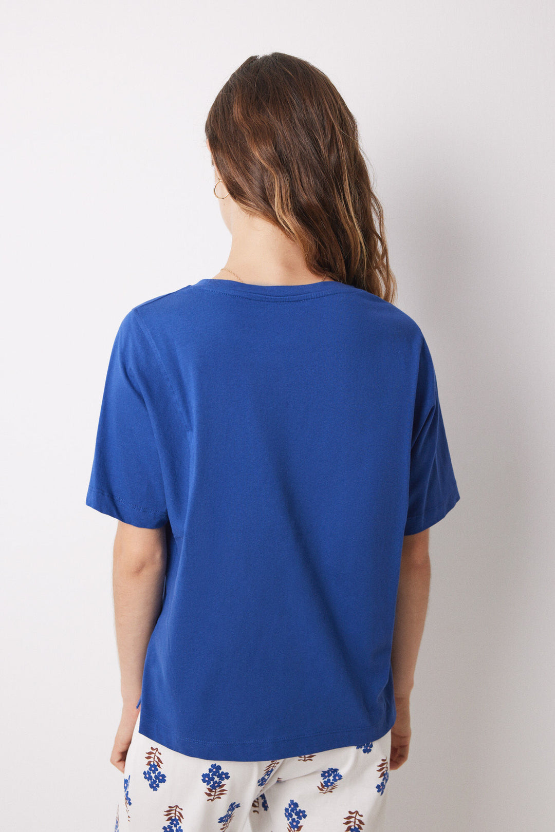 100% cotton blue short sleeve t-shirt - Blue Print