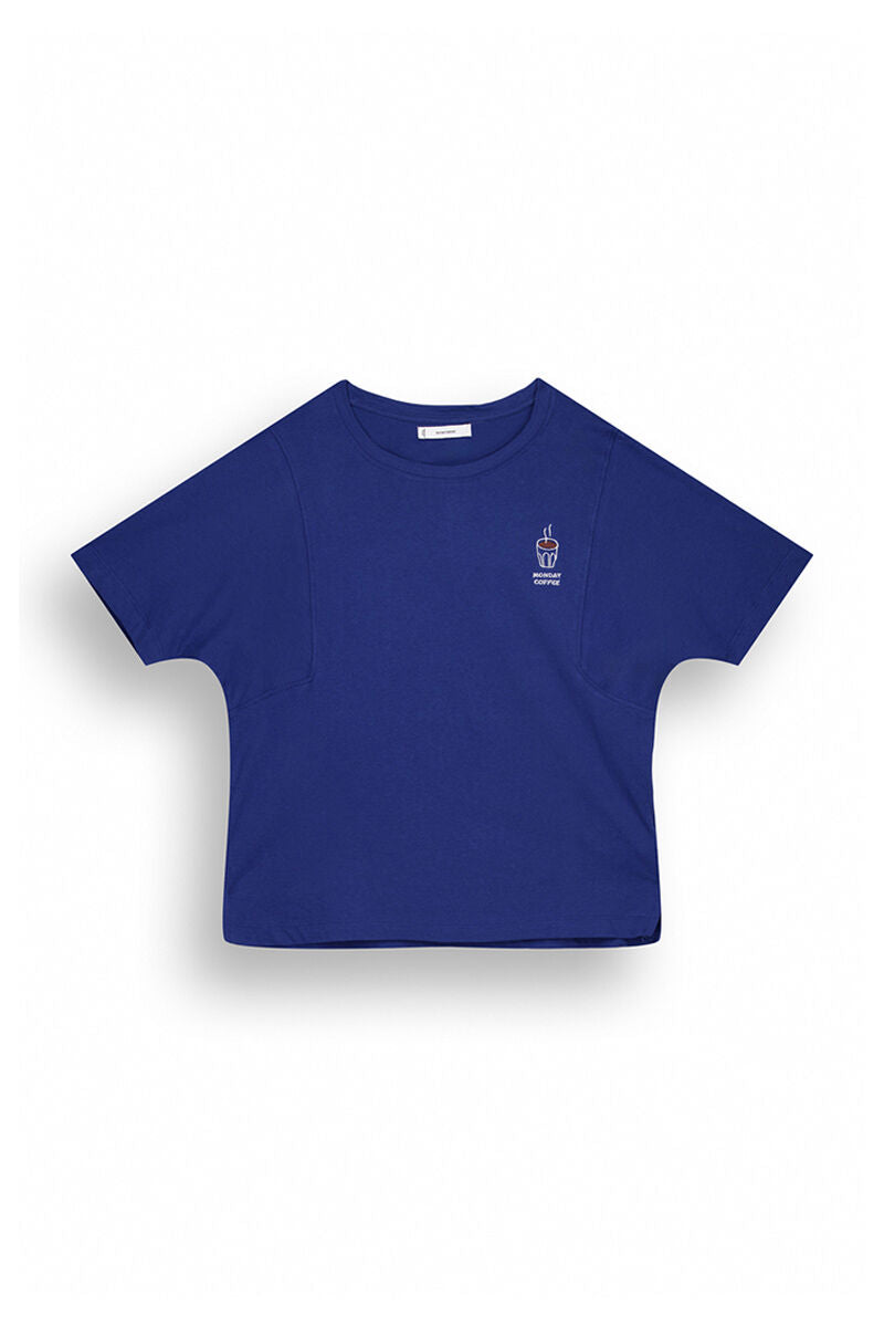 100% cotton blue short sleeve t-shirt - Blue Print