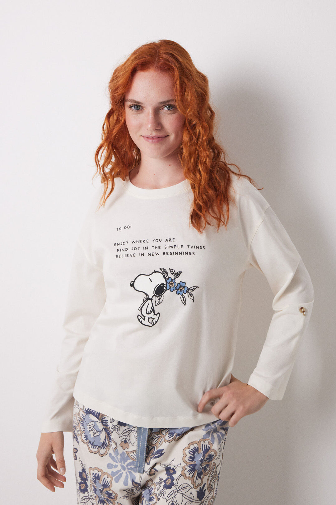 Long Sleeves T Shirt - Ivory