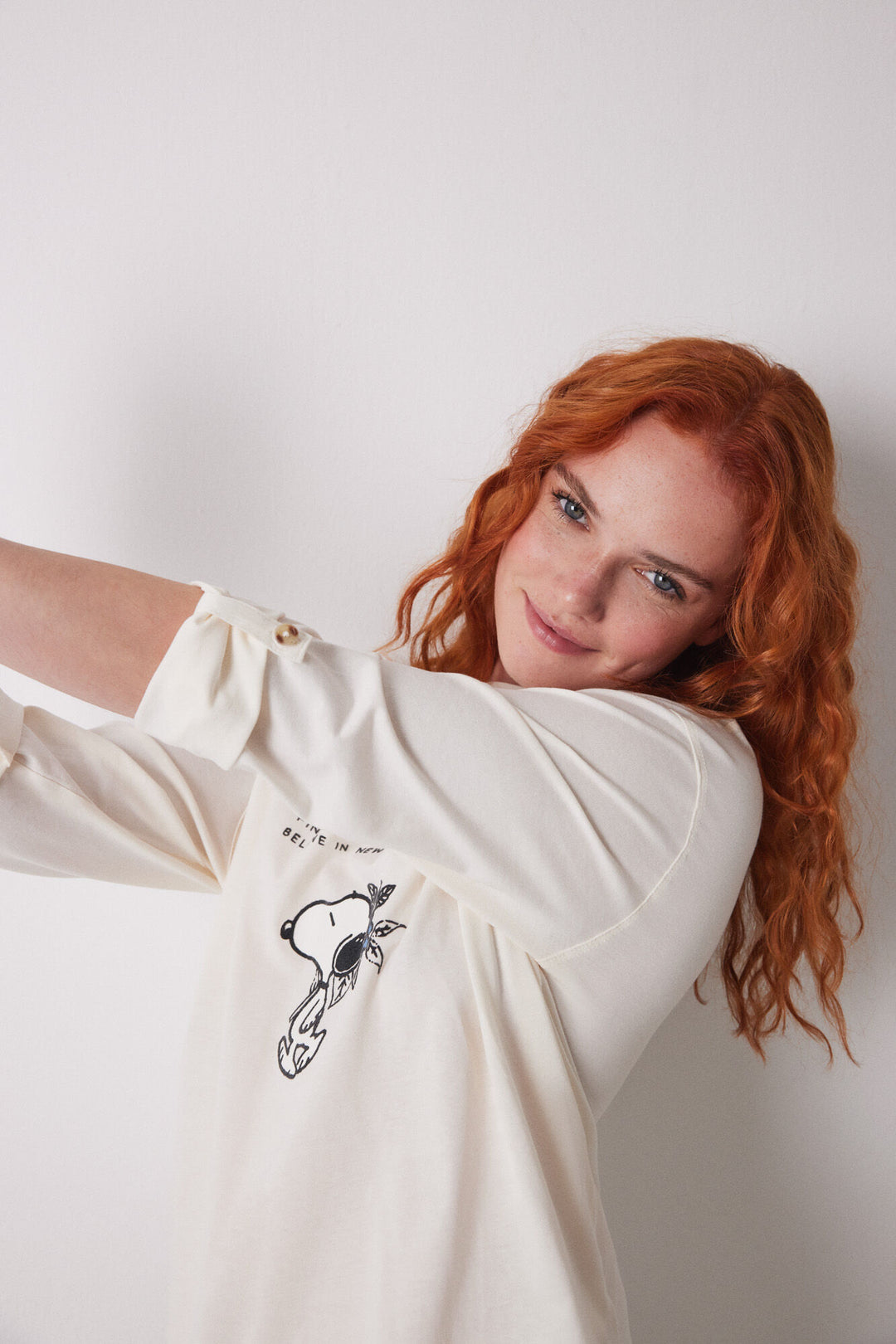 Long Sleeves T Shirt - Ivory