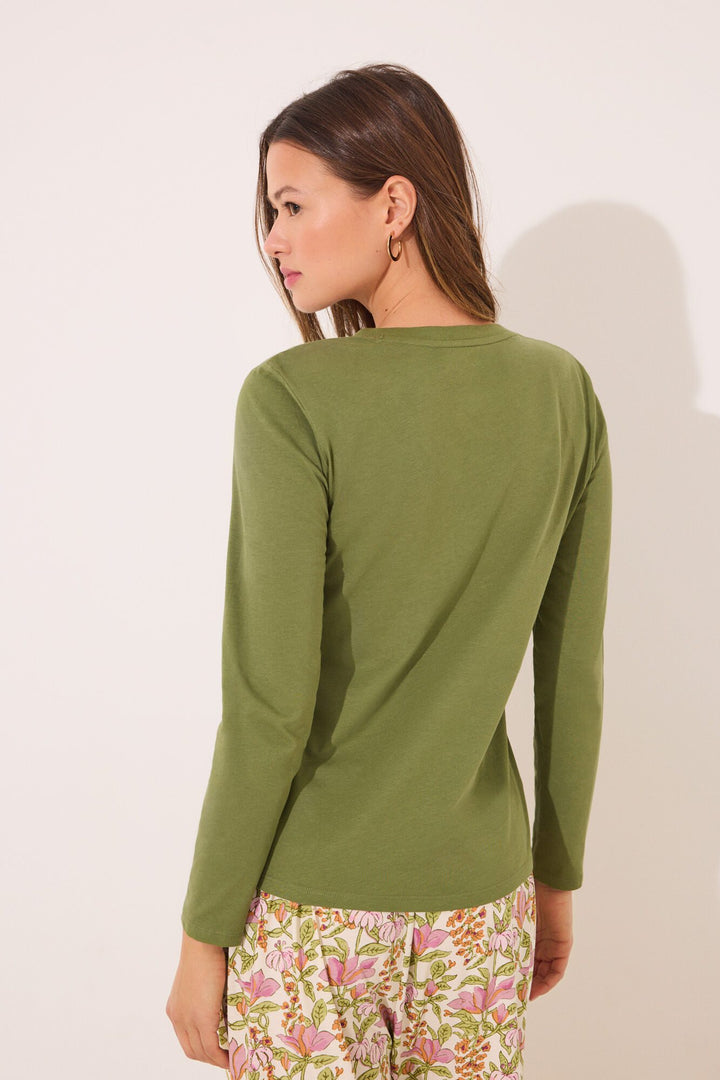 Long Sleeves T Shirt - Dark Khaki