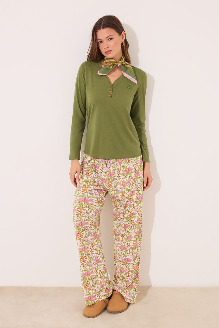 Long Sleeves T Shirt - Dark Khaki