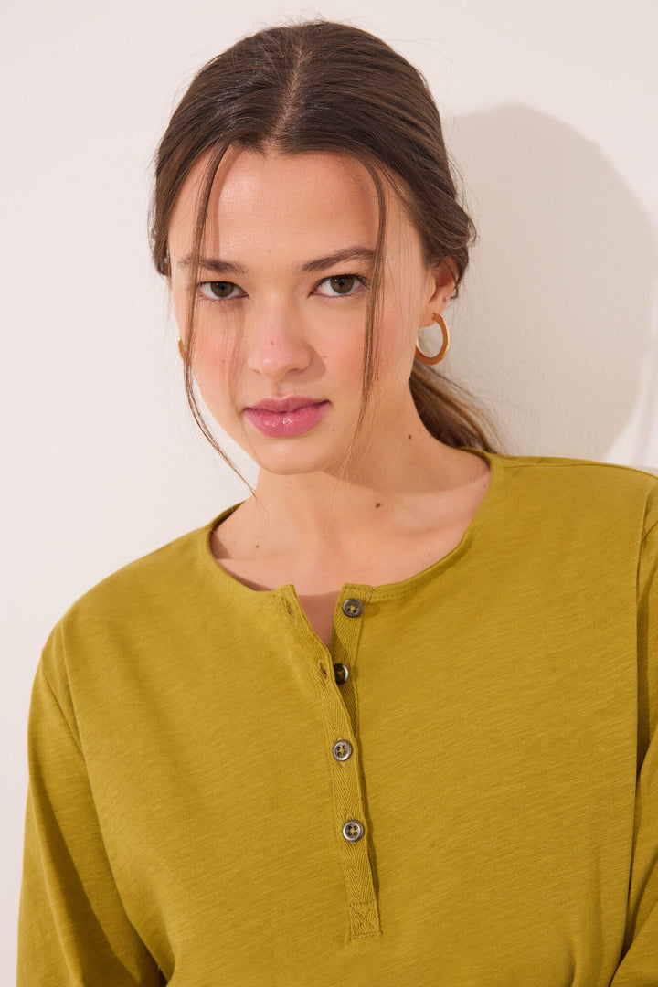 Long Sleeves T Shirt - Light Khaki