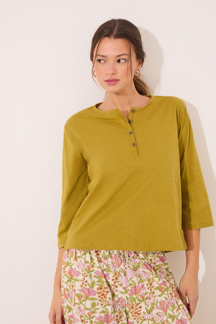 Long Sleeves T Shirt - Light Khaki