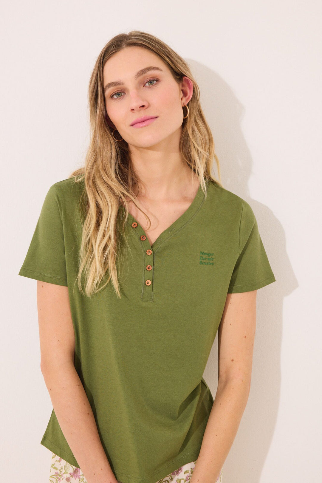 Short Sleeves T Shirt - Dark Khaki