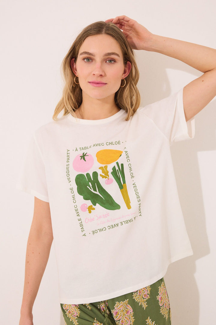 Short Sleeves T Shirt - Ivory