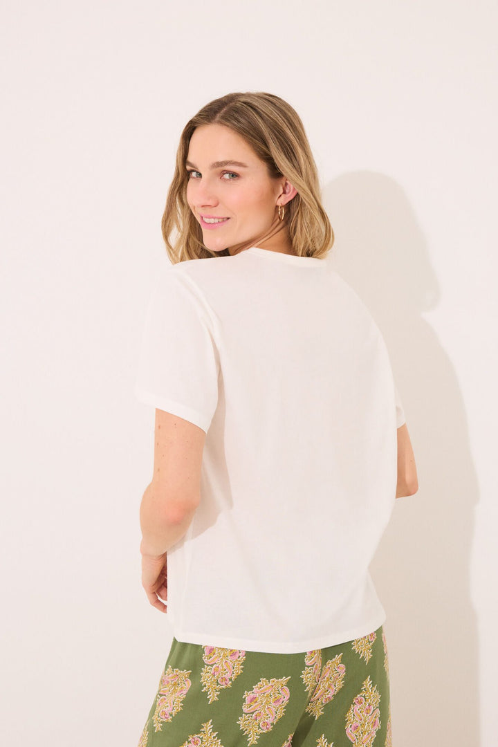 Short Sleeves T Shirt - Ivory