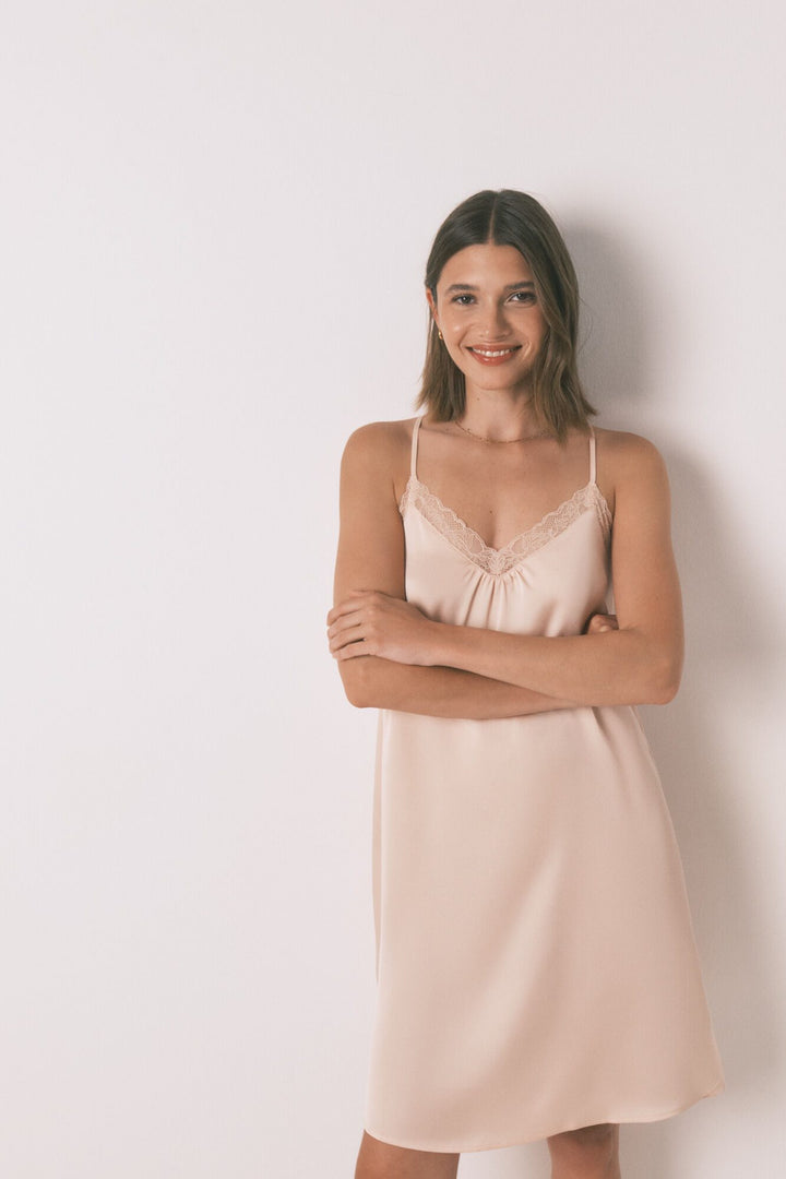 STRAPS MEDIUM NIGHTDRESS - Orange